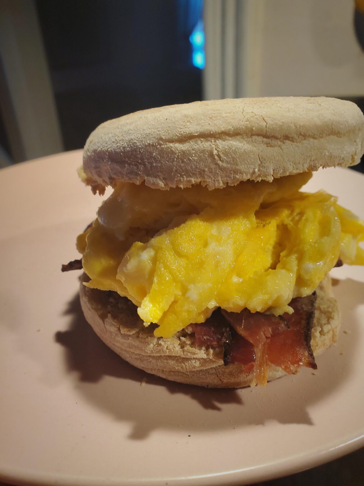 Bacon/Egg/Feta on english muffin