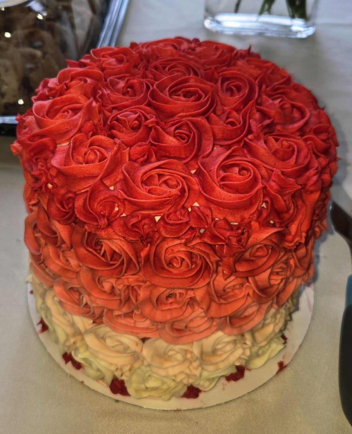 Ombre rosette cake I made for a baby shower