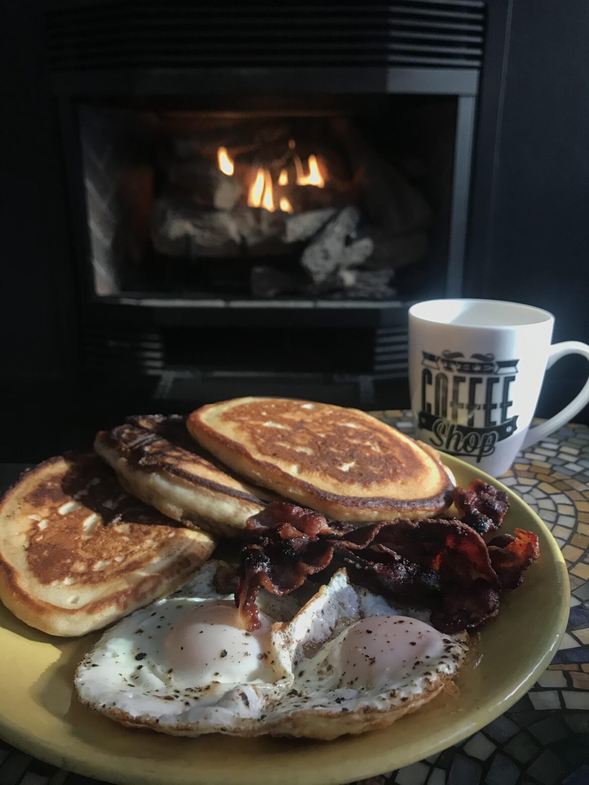 Homemade Pancakes, Bacon and Eggs!