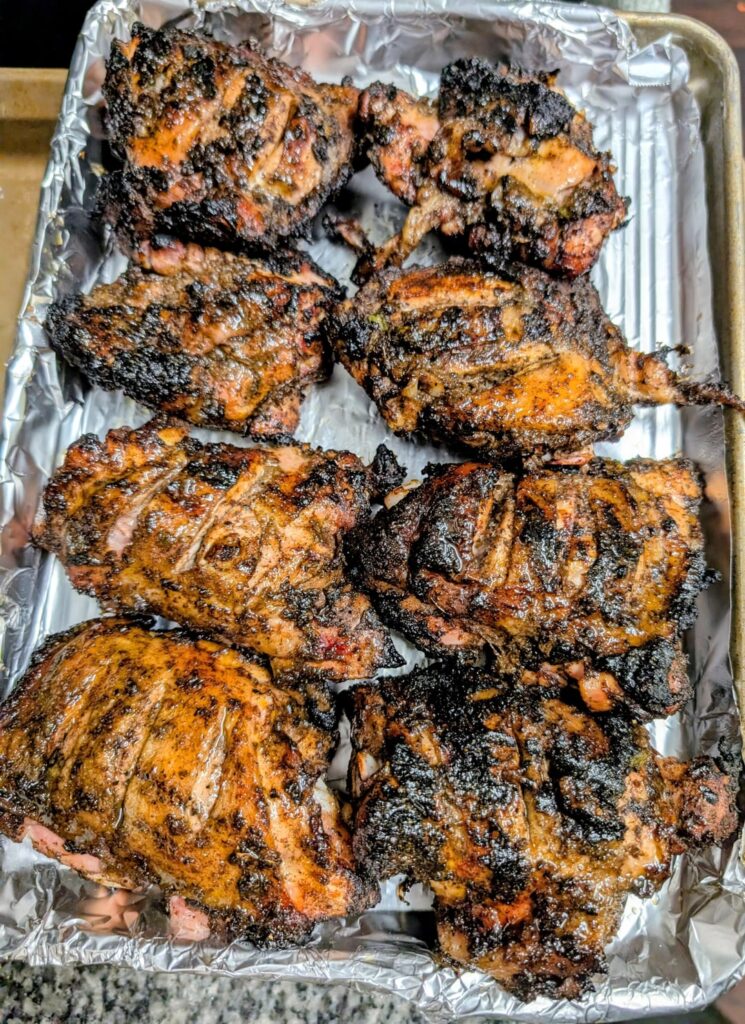Jerk chicken thighs this evening 🌶️
