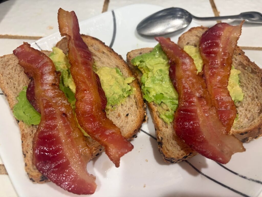 Bacon on avocado 🥑 toast