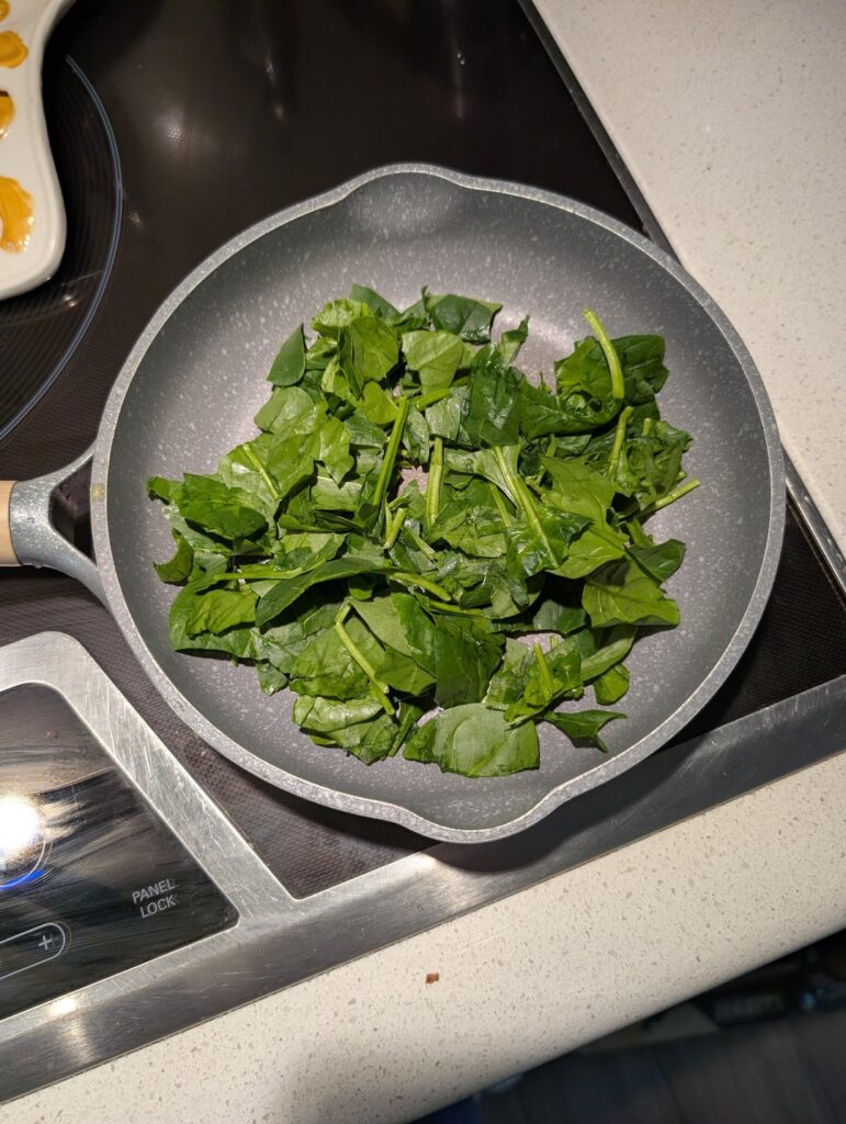 Spinach goat cheese omelette