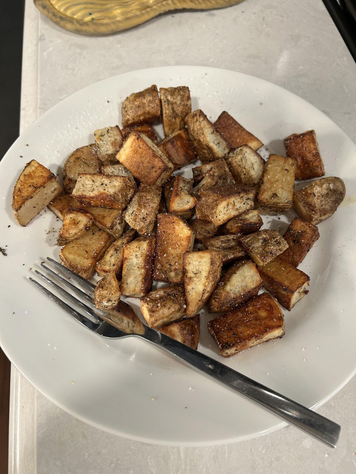 Just potatoes, with a can of sardines (not pictured)