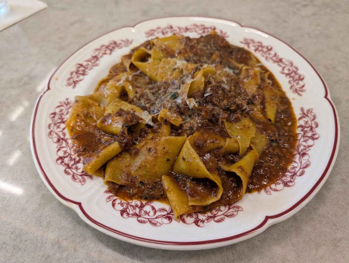 Pappardelle Ragu Bolongnese from Fiolina at the Washington Dulles Airport
