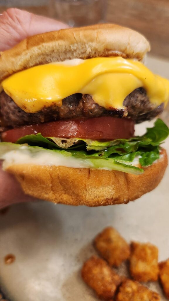 Double cheese cheeseburger