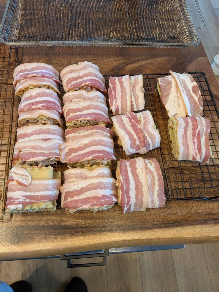 Pulled pork lasagna rolls