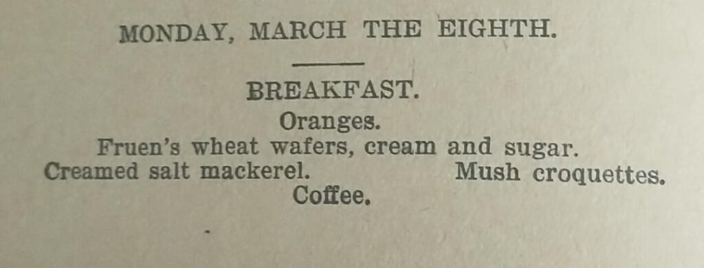 Menu March 8th 1896