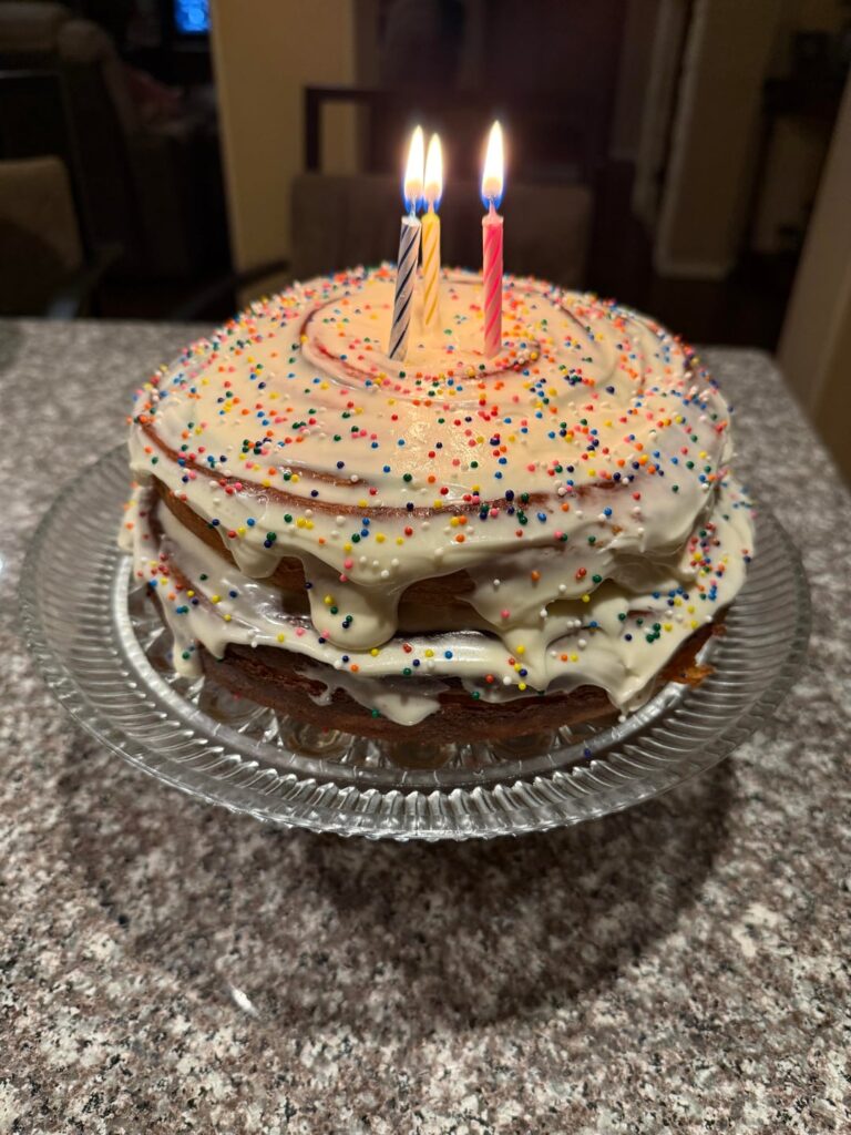 Cinnamon Roll Birthday Cake