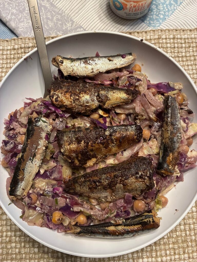 Chickpeas, Cabbage, Canned Fish