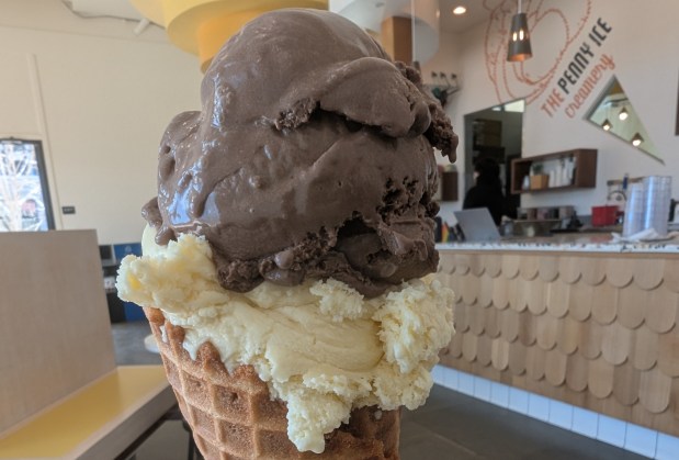 A big double scoop is waiting for you at the Penny Ice Creamery in Aptos (Jim Harrington, Bay Area News Group).