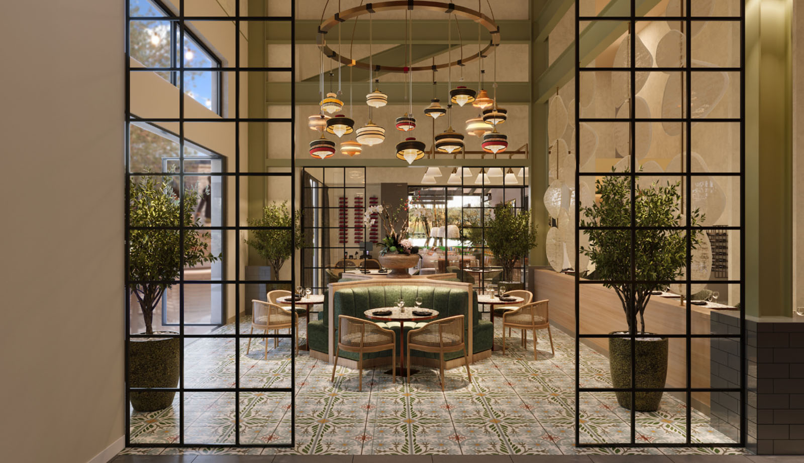 The entrance to Verise, a modern Italian restaurant at Hotel...