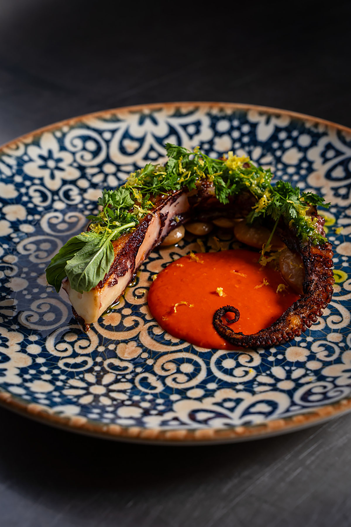 Polipo alla Brace, a Mediterranean octopus dish with cannellin beans...