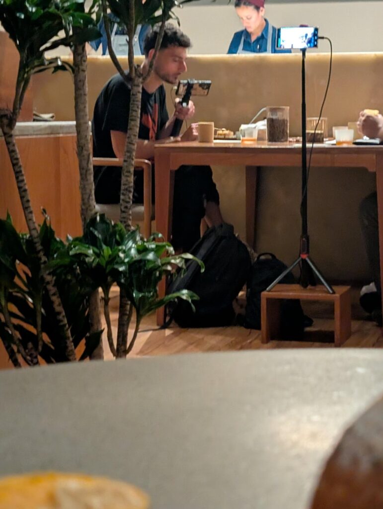 Distracting Experience with livestreamers at Kjolle in Lima, Peru