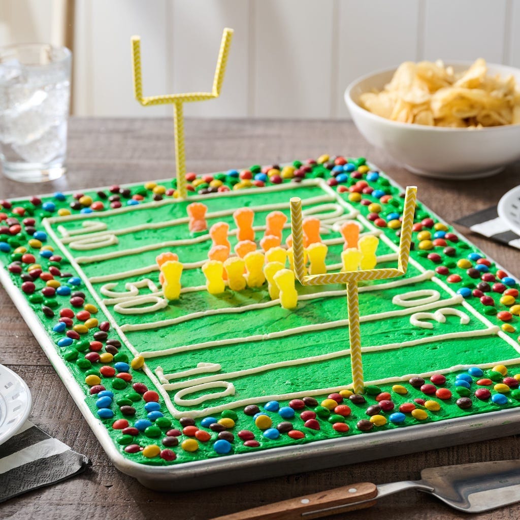 tailgate desserts football sheet cake