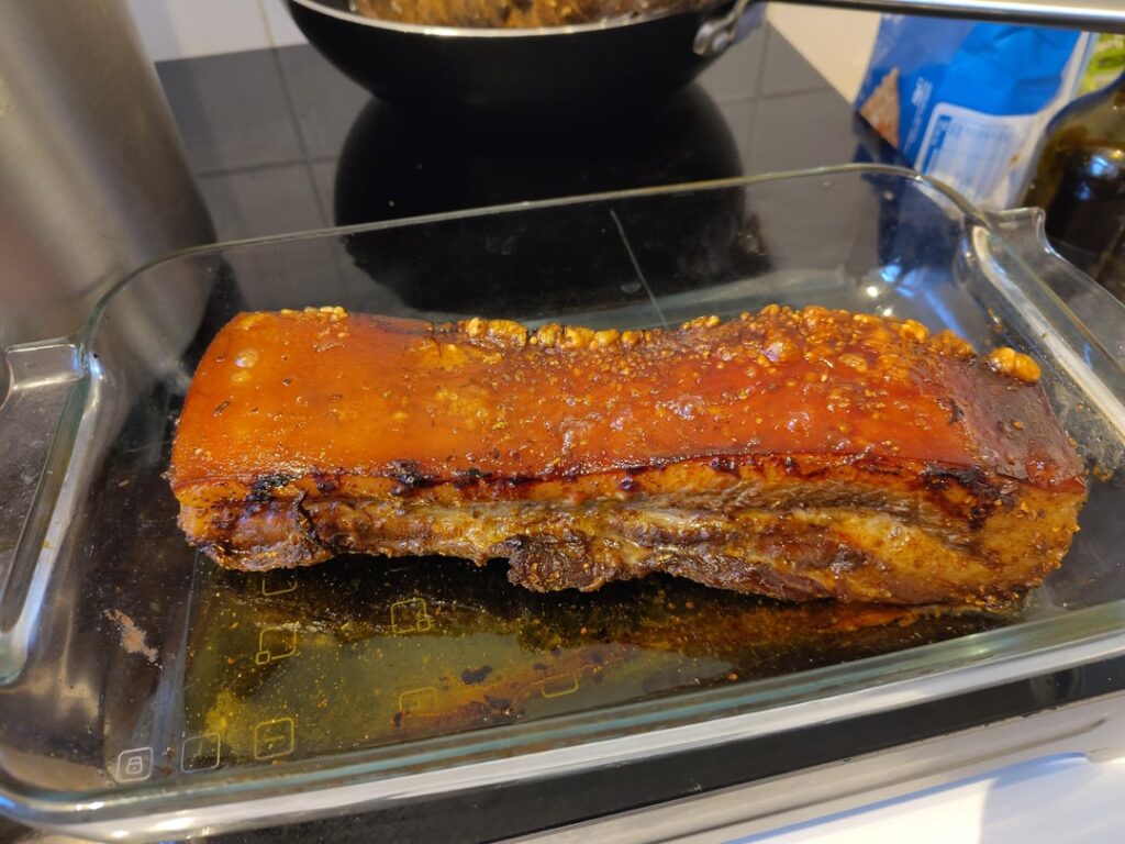Slow cooked pork belly