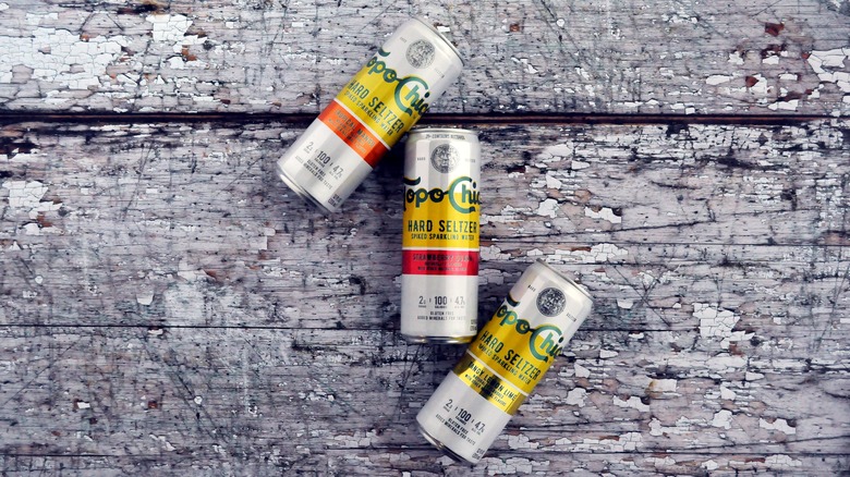 Cans of Top Chico hard seltzer