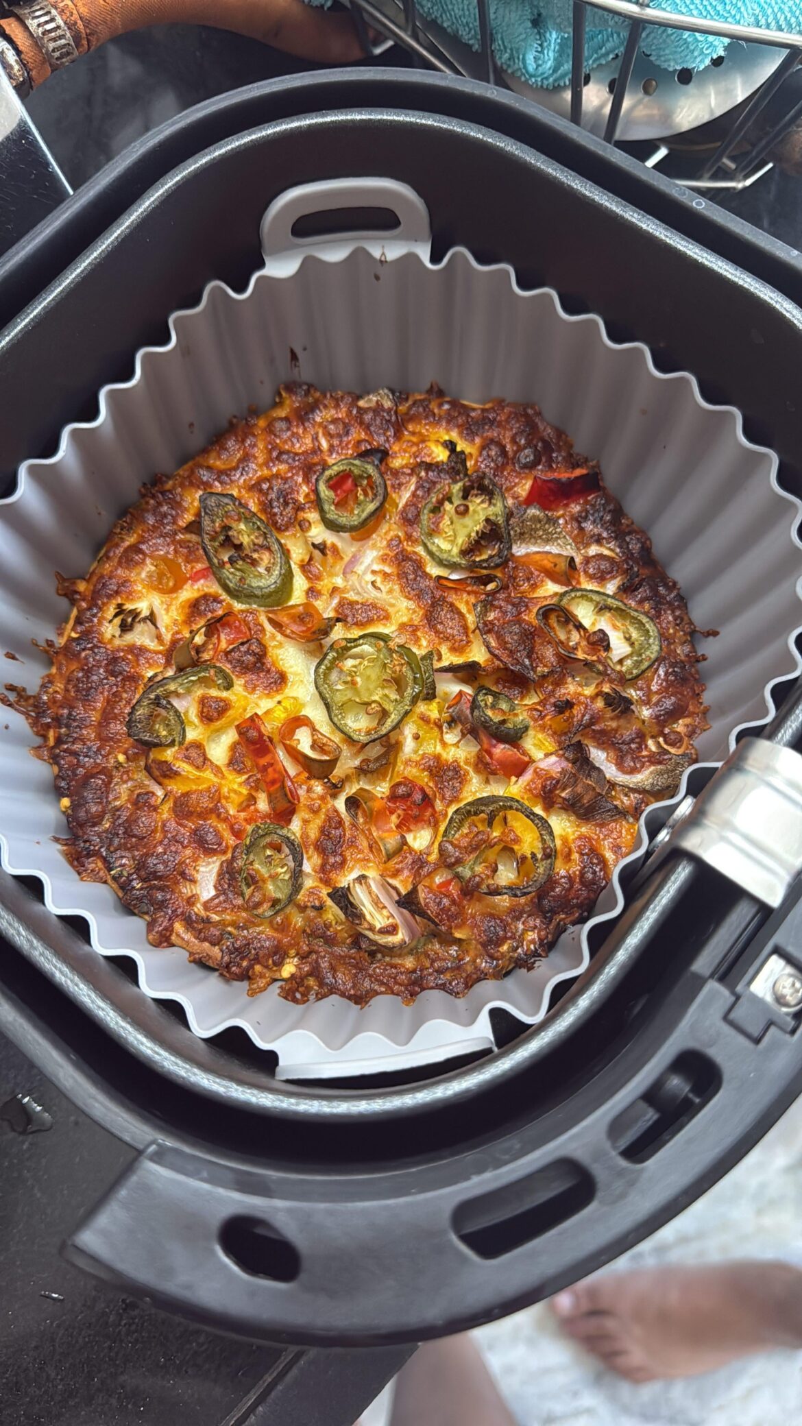 Tried making pizza in the air fryer… now I’m questioning my oven!!!!!!!!!