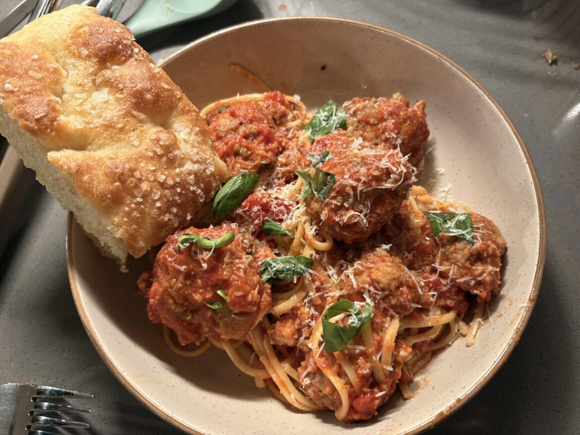 Homemade Spaghetti and Meatballs! (Bonus: Homemade focaccia)