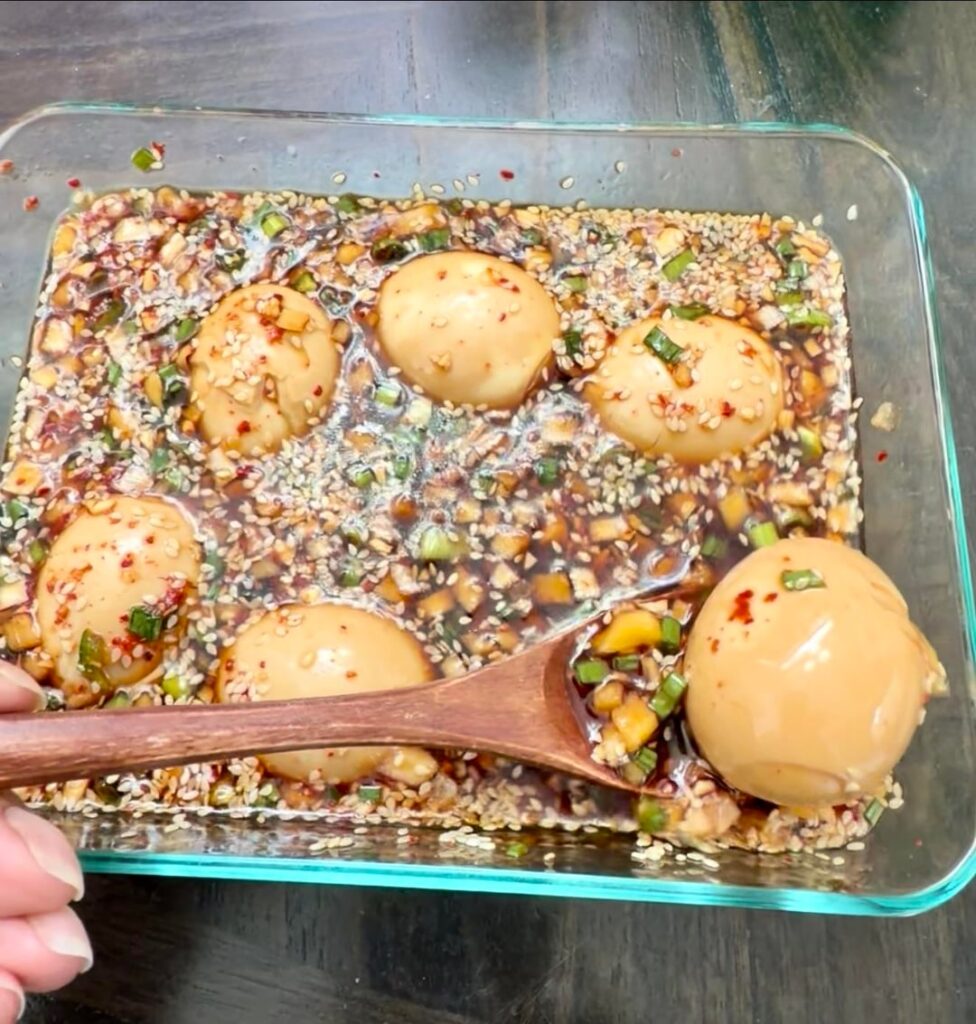 Mayak Eggs 😍 - served a couple w/ rice and kimchi