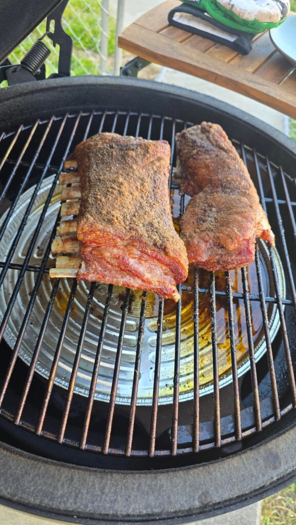 Lamb ribs on the egg
