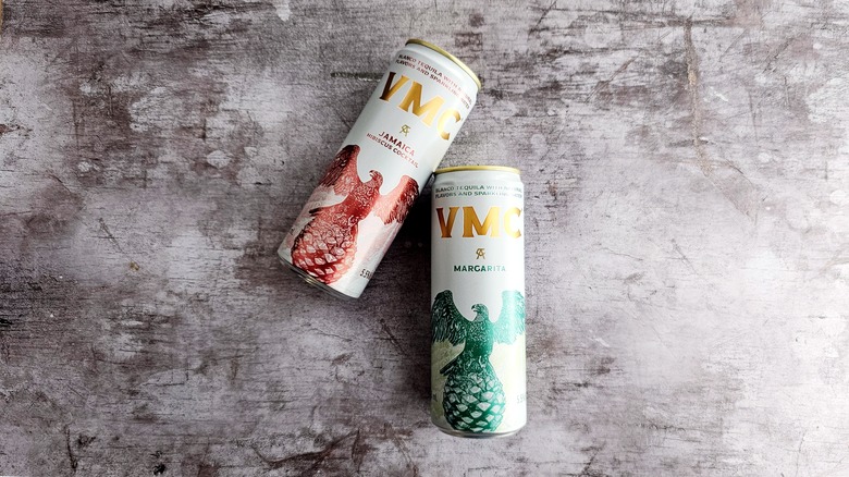 Two cans of VMC Seltzer laying down