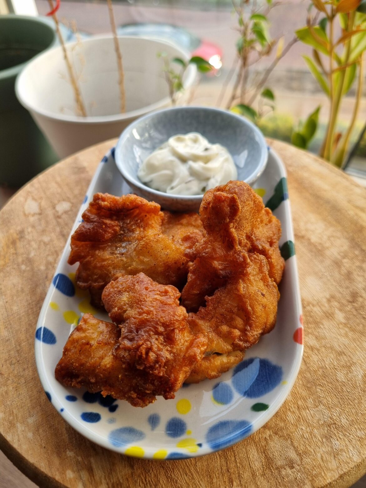 Deepfried cod with garlic mayo