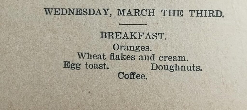 Menu March 3rd 1896