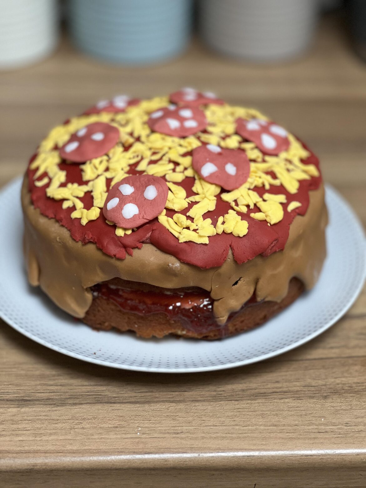 Pizza-Themed Victoria Sponge Cake for a Birthday