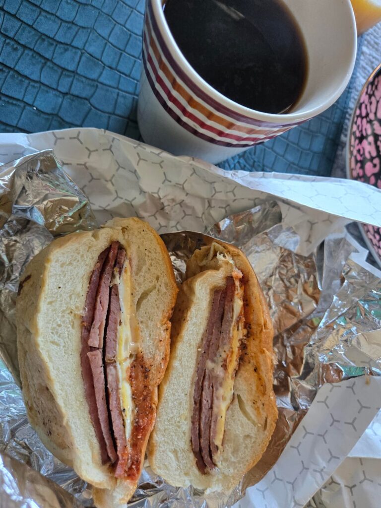 Taylor ham eggs and cheese from a local deli