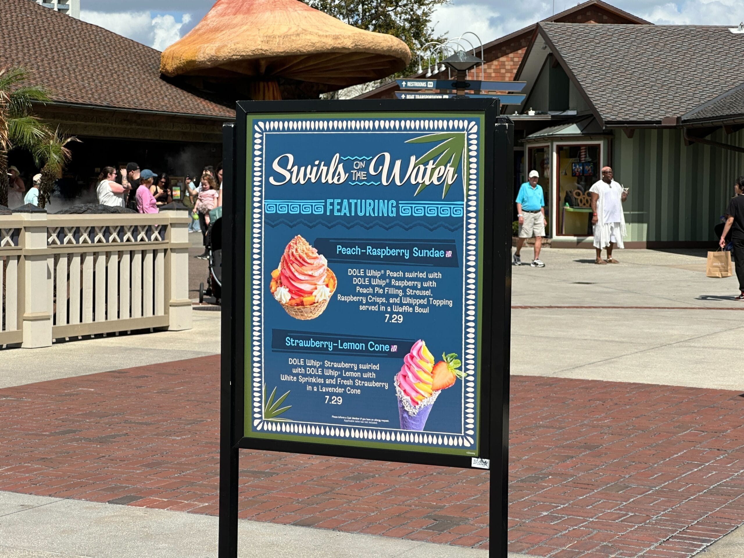 Menu for Swirls on the Water at Disney Springs.