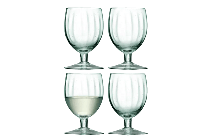four LSA wine glasses