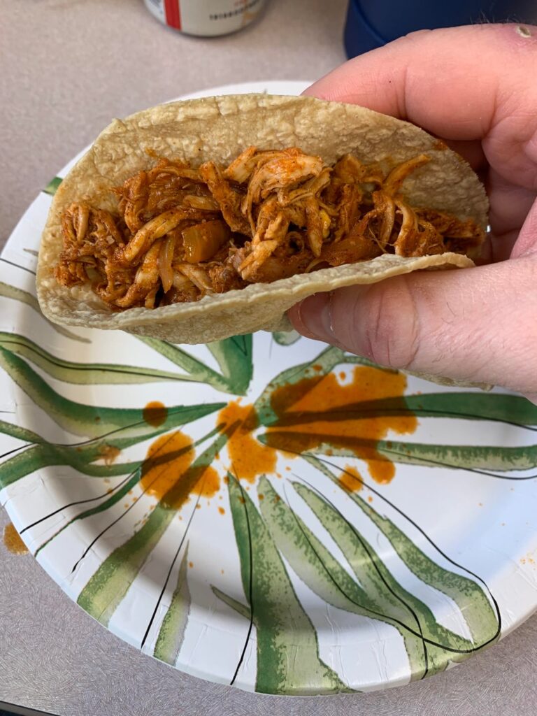 Chicken tinga tacos for lunch! Chicken tinga tacos for lunch!