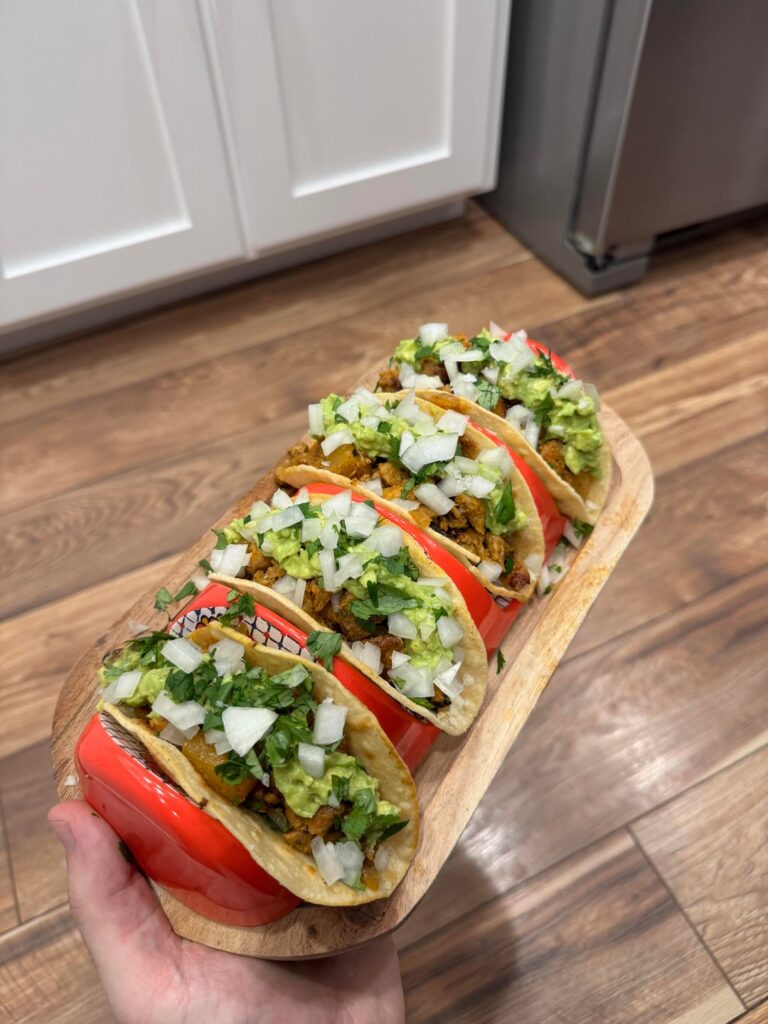 Homemade pastor tacos