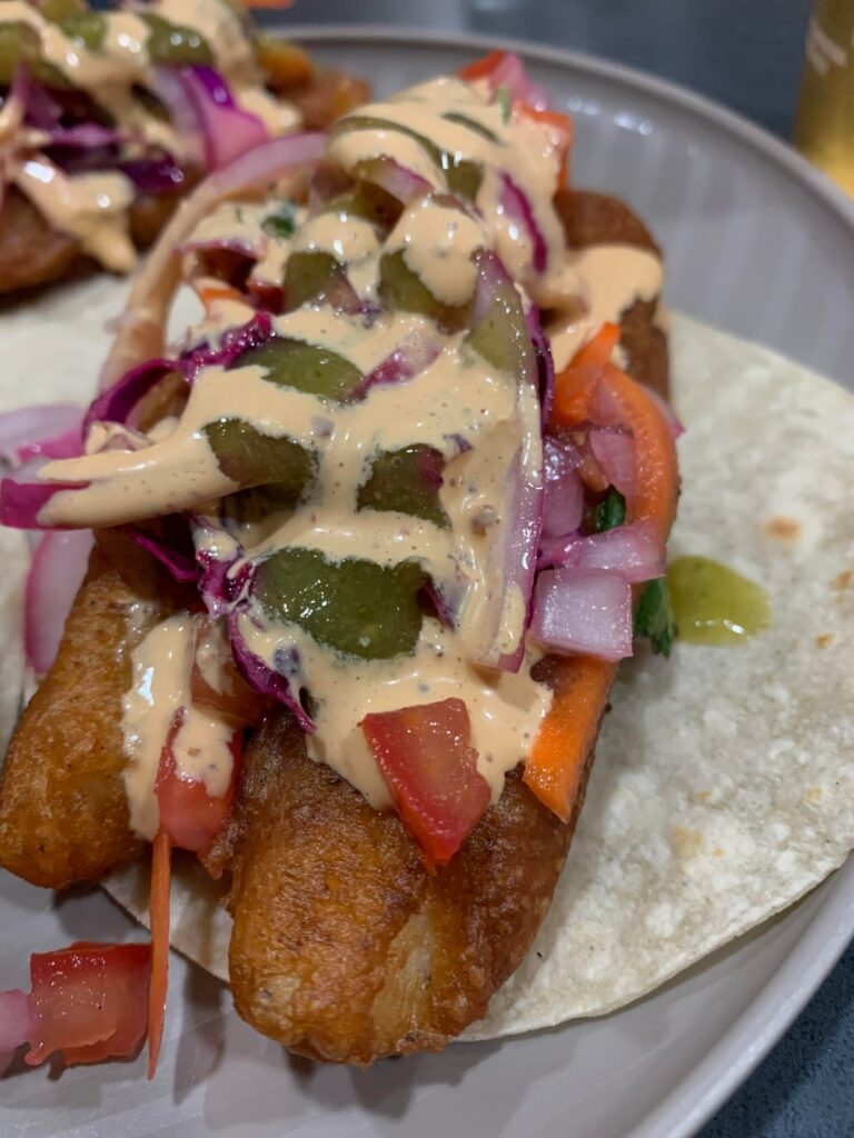 Baja fish and shrimp tacos