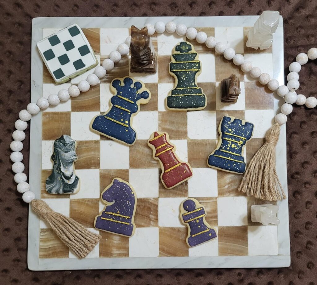 Chess cookies for grandson