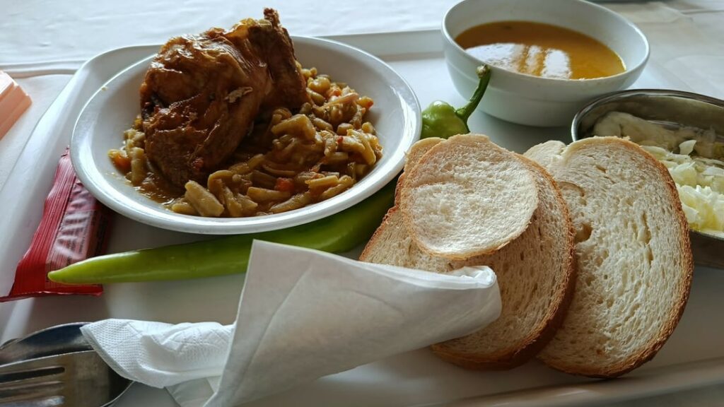 Two of my 1€ university cafeteria lunches in Novi Sad, Serbia
