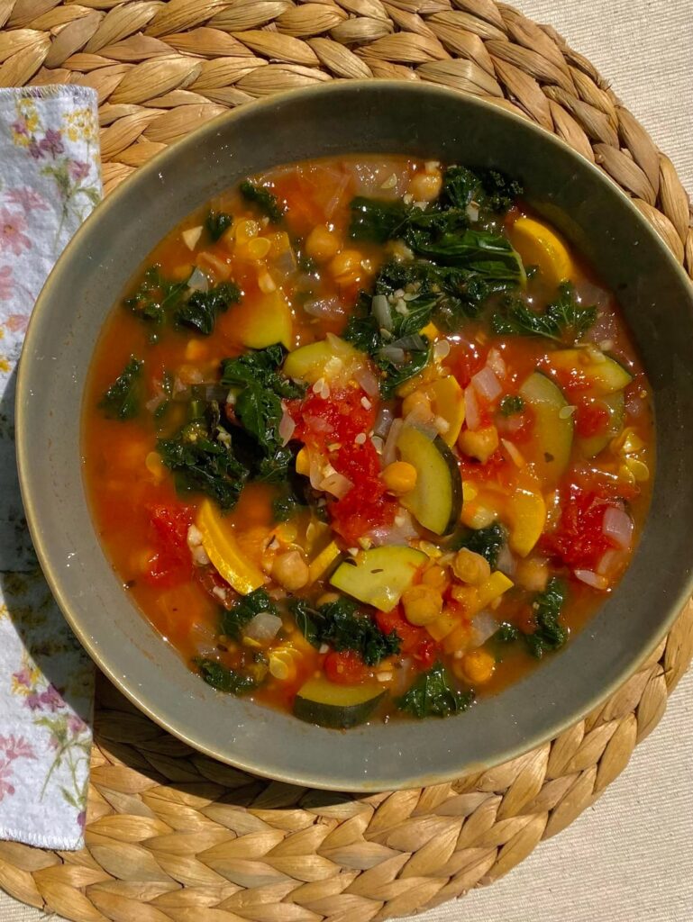 Veggie soup $0.80 per serving