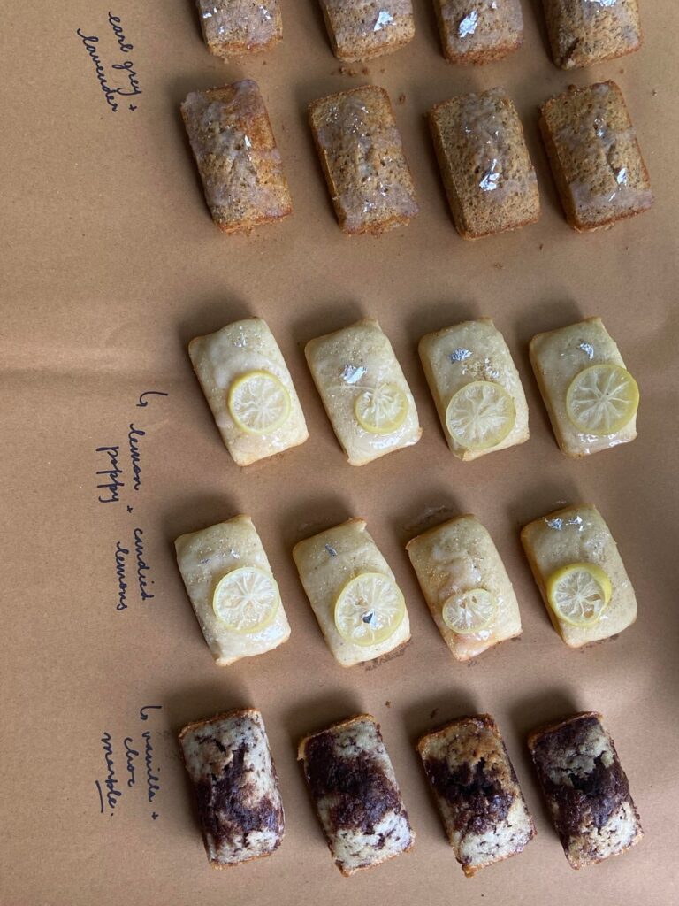 I made mini pound cakes inspired by Seoul cafés! London fog, lemon poppy and marble