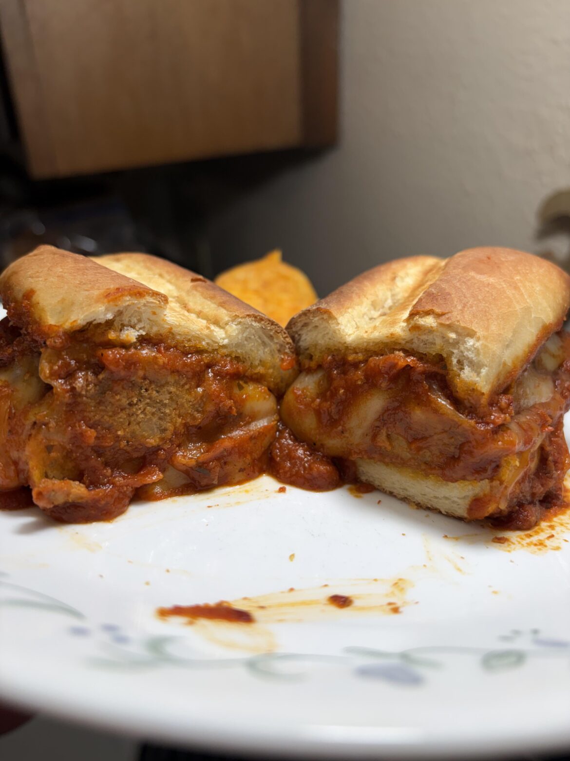Homemade meatball sandwich