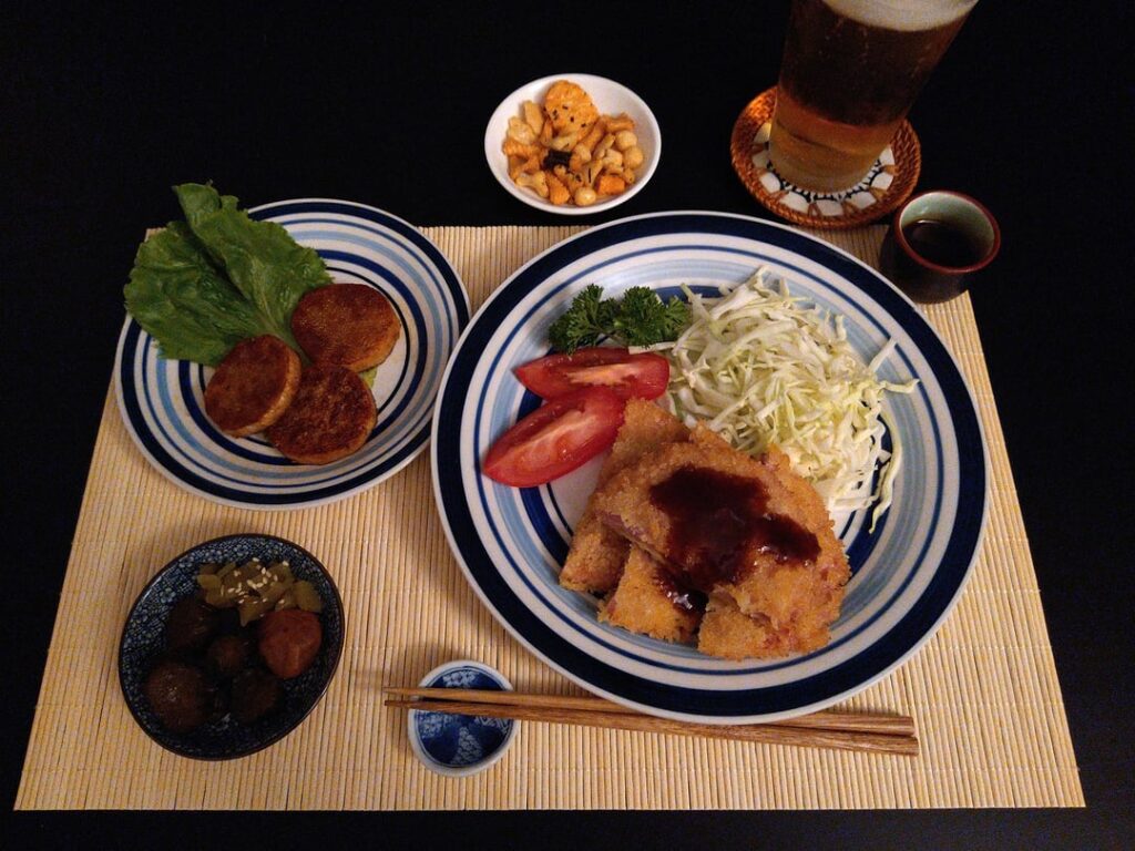 Ham katsu and sauteed nagaimo (Midnight Diner) + *real* ham katsu