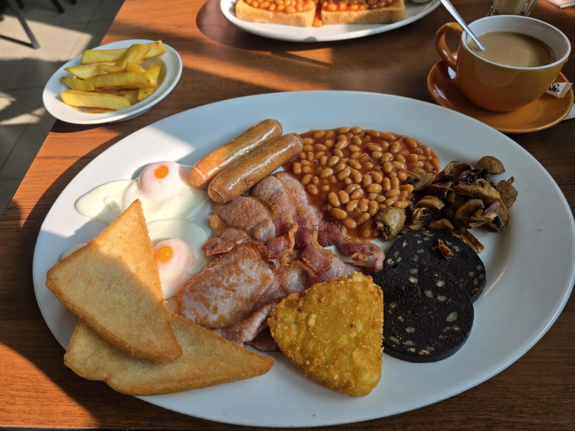 Monster breakfast. £13.50, chips included. Dragon Cafe, Bridgend South Waled