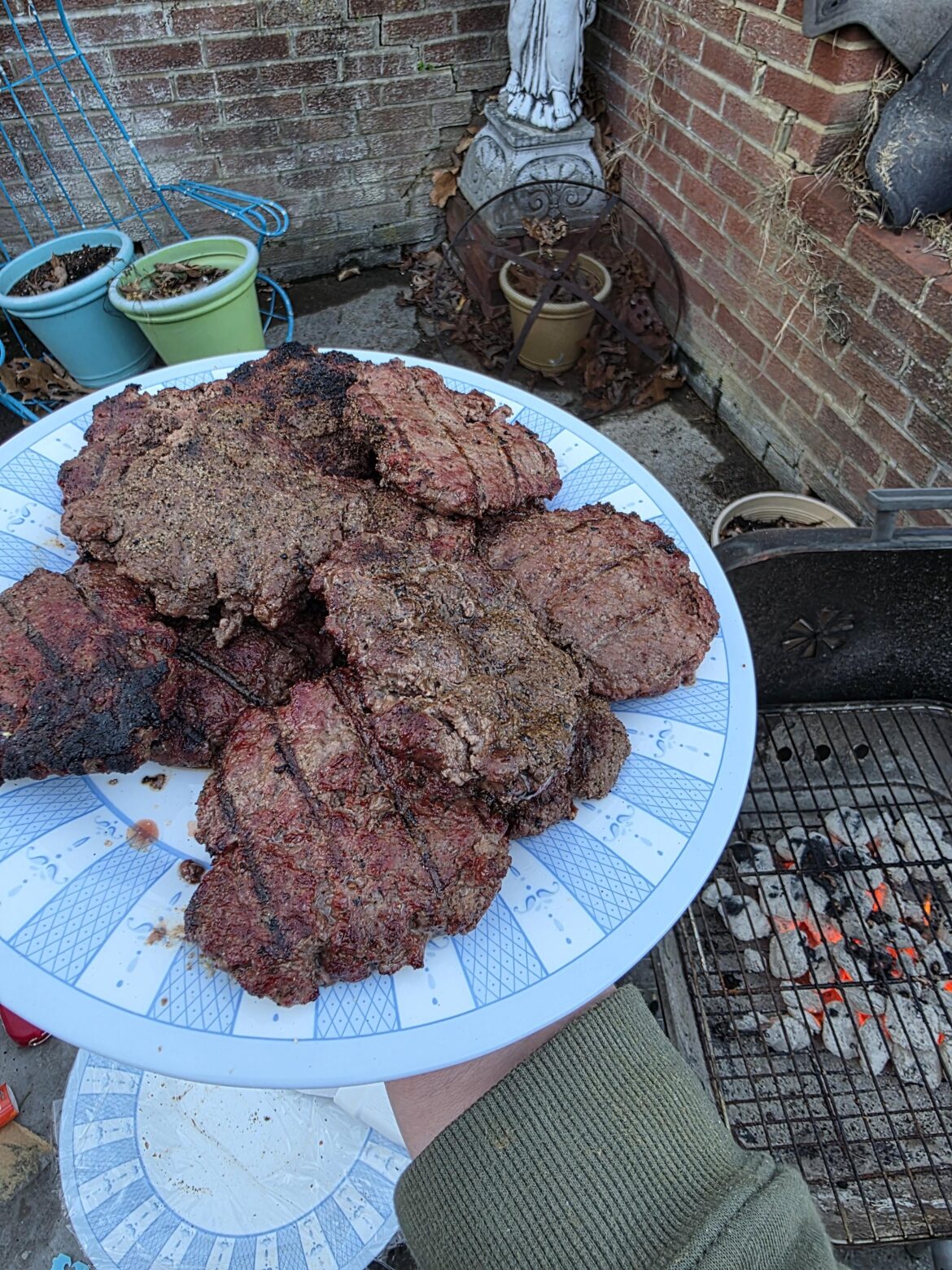 Some burgers on my dollar general grill!