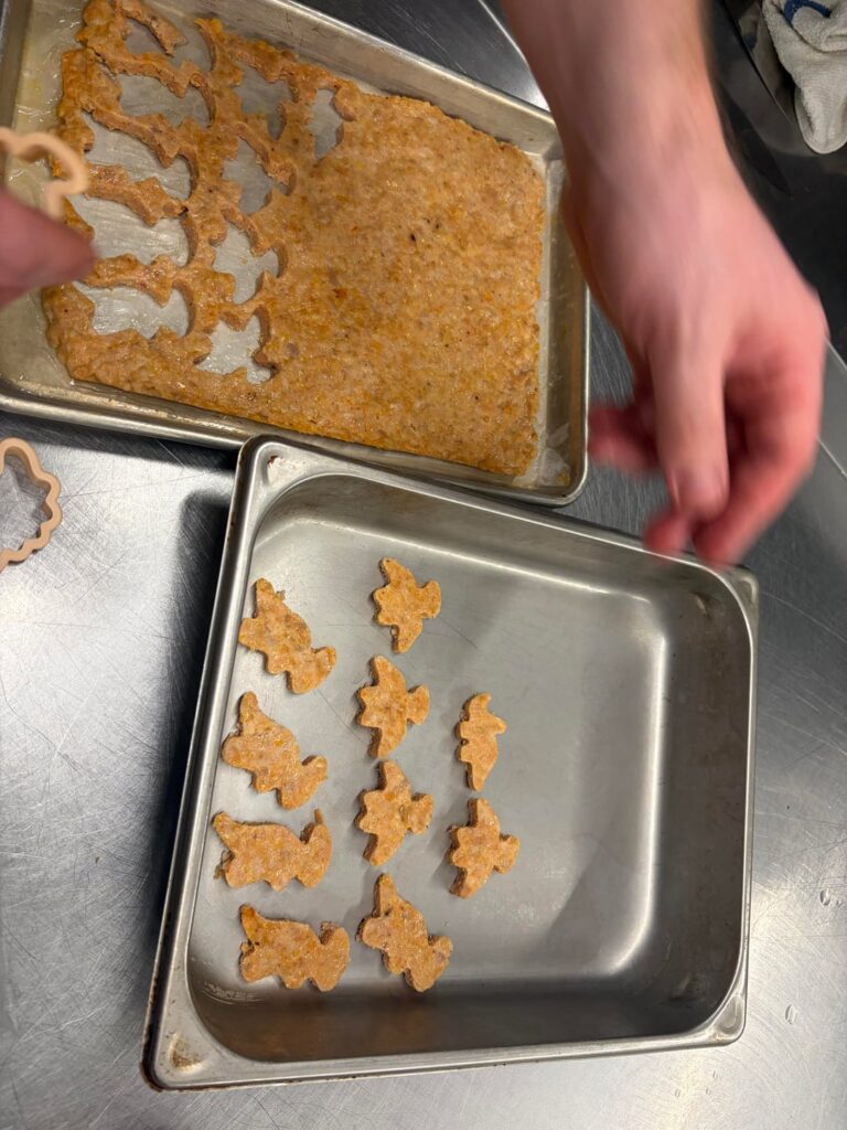 Makin’ Spicy Dino Nuggies….