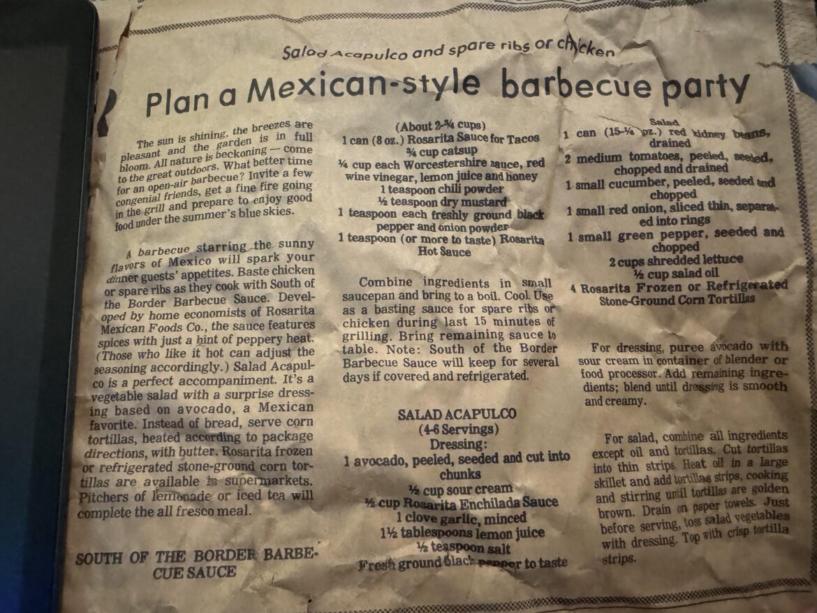 Mexican BBQ. August 16, 1978