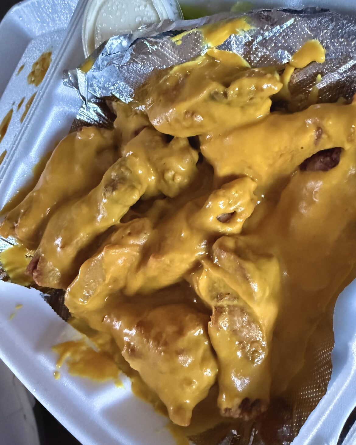 Yellow mustard soaked wings