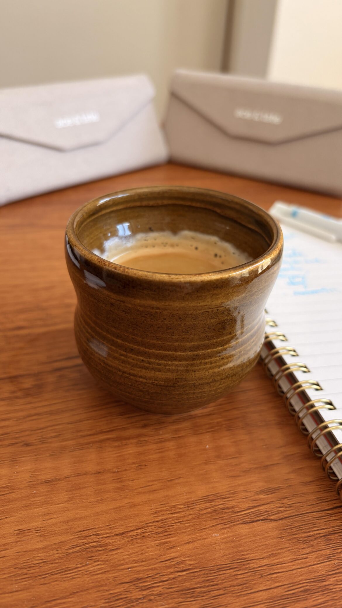 I just want to show you guys this super cool espresso cup my girlfriend made. So nice to hold.