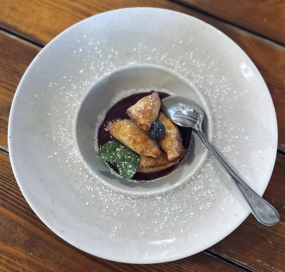 Sweet and crispy curd filled dumplings with lingonberry jam