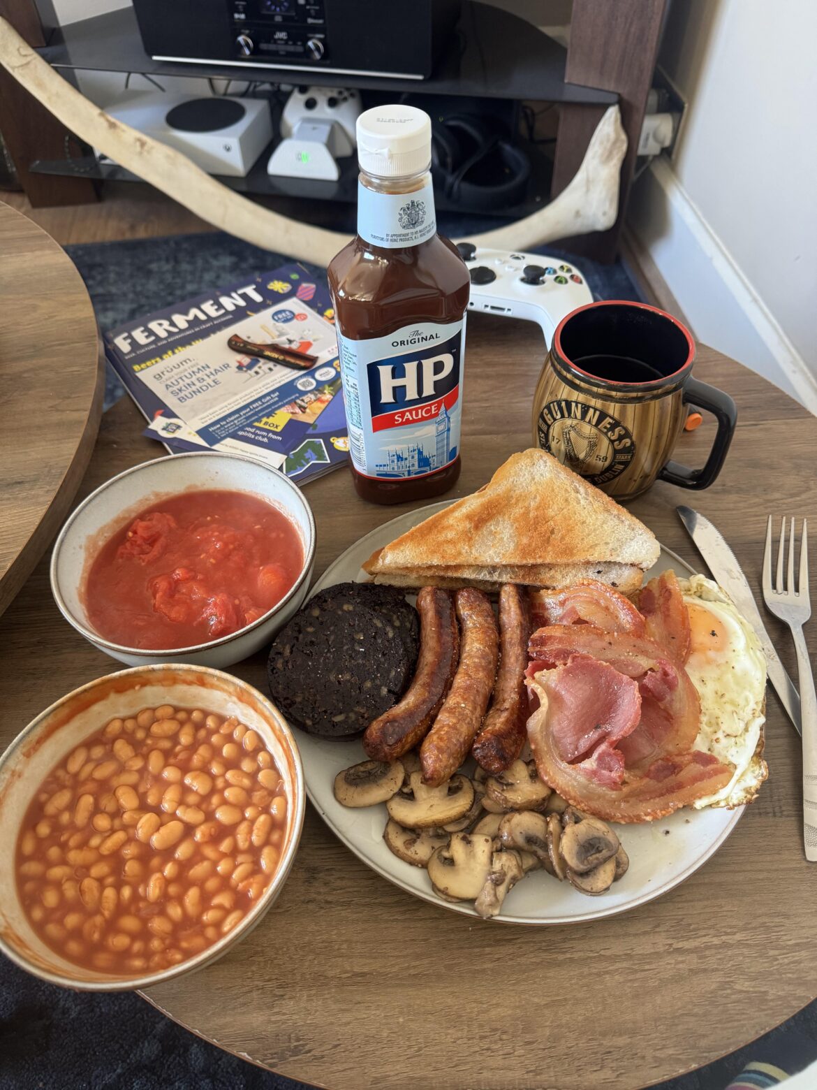 sausage, bacon, n black pud from moorhouse farm shop