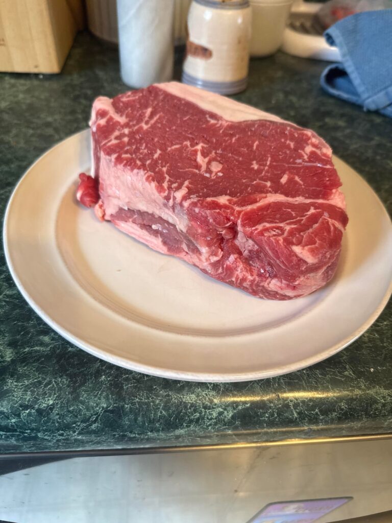 Reverse seared ny strip