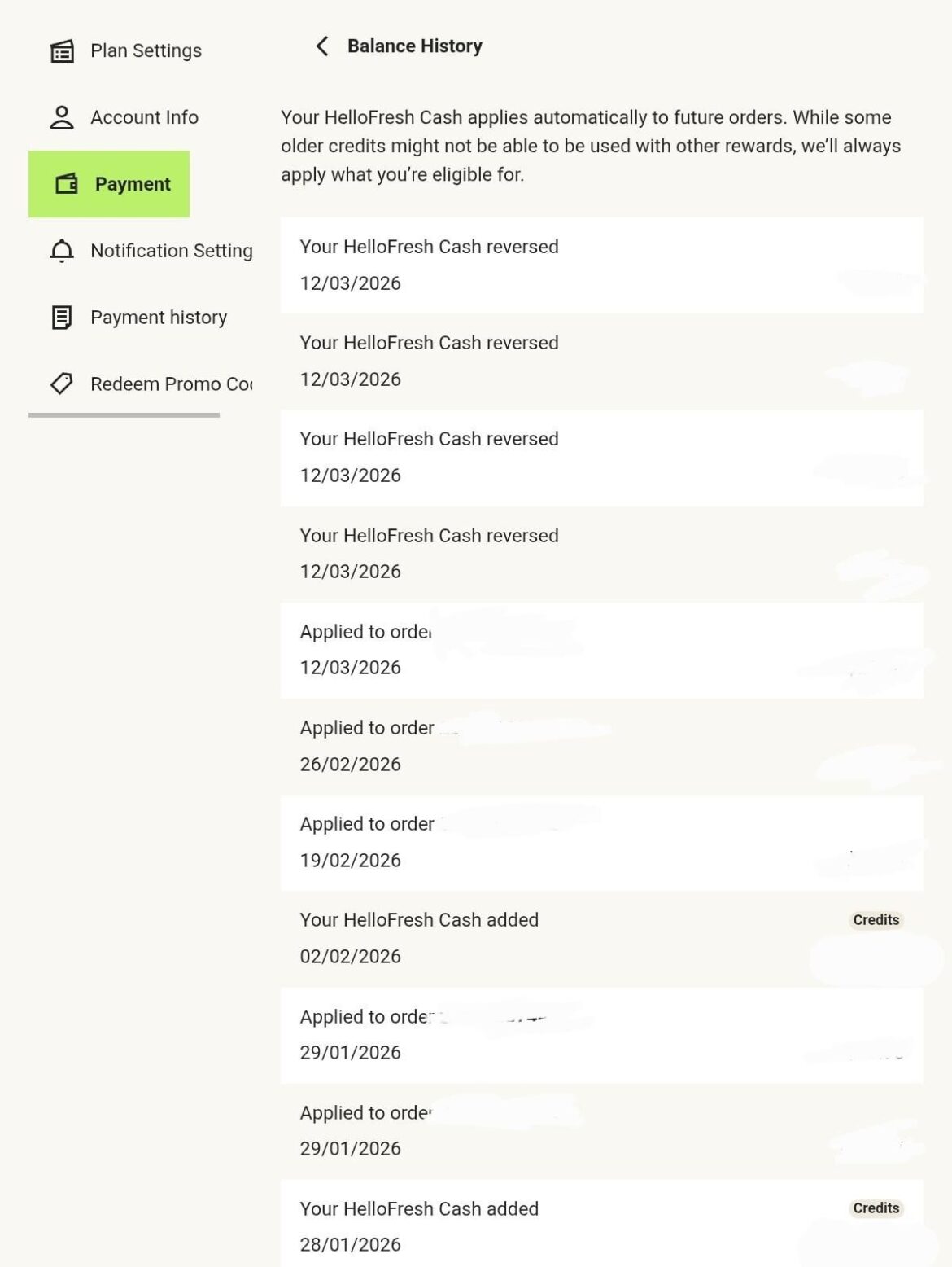 Hellofresh Cash REVERSED. HF CAN'T BE TRUSTED!
